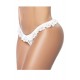 Culotte ouverte blanche avec froufrou en dentelle - MAL119WHT