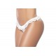 Culotte ouverte blanche avec froufrou en dentelle - MAL119WHT