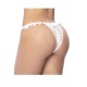 Culotte ouverte blanche avec froufrou en dentelle - MAL119WHT