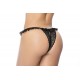 Culotte ouverte noire avec froufrou en dentelle - MAL119BLK