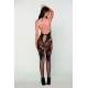 Bodystocking manches longues effet body et bas noir - DG0444BLK