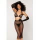 Ensemble 2 pièces, soutien gorge et jupe longue transparente noir - DG12770BLK