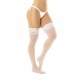 Bas en nylon sexy blanc autofixant - MAL1108WHT