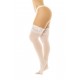 Bas en nylon sexy blanc autofixant - MAL1108WHT