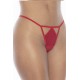 Nuisette fine résille rouge avec bonnets ouverts et string - MAL7508RED