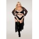 Ensemble grande taille avec Soutien-gorge, jupe porte-jarretelles, string - DG13377XBLK