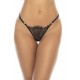 Nuisette noir Selma, en dentelle, avec armatures et string assorti inclus - MAL7550BLK