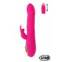 TWIST 2 Rose, Vibromasseur Rabbit va-et-vient USB en silicone médical, doté de 18 modes de stimulation - BQ587PNK