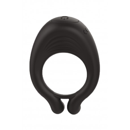 OCTAVE, Cockring Noir dans un silicone médical doux avec 1 mode de vibration - COR035BLK