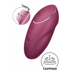 Vibromasseur à poser, stimulateur clitoridien rouge Tap Climax 1 Satisfyer - CC597858