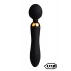 SHAKE Noir, Vibromasseur Wand USB en silicone médical avec 2 puissants moteurs indépendants - BQ107BLK