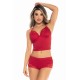 Pyjama 2 pièces rouge top et short - MAL7533RED