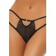 Culotte noire fantaisie ouverte à l'entrejambe - REN1173-BLK