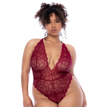 Body grande taille couleur framboise - MAL8875XROSW